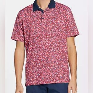 Walter Hagen Men’s 2XLT USA Liberty Daisy Red Floral Golf Casual Polo Shirt New